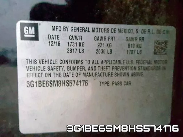 3G1BE6SM8HS574176 фото 2