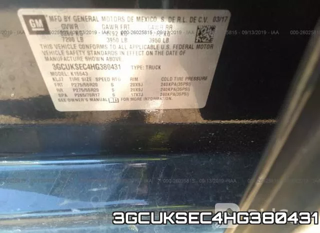 3GCUKSEC4HG380431 фото 10