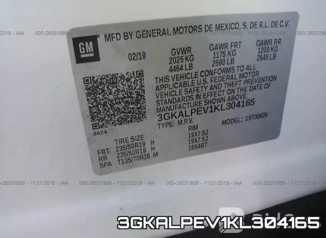 3GKALPEV1KL304165 фото 10