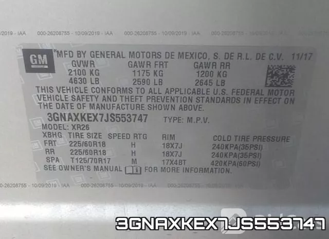 3GNAXKEX7JS553747 фото 10