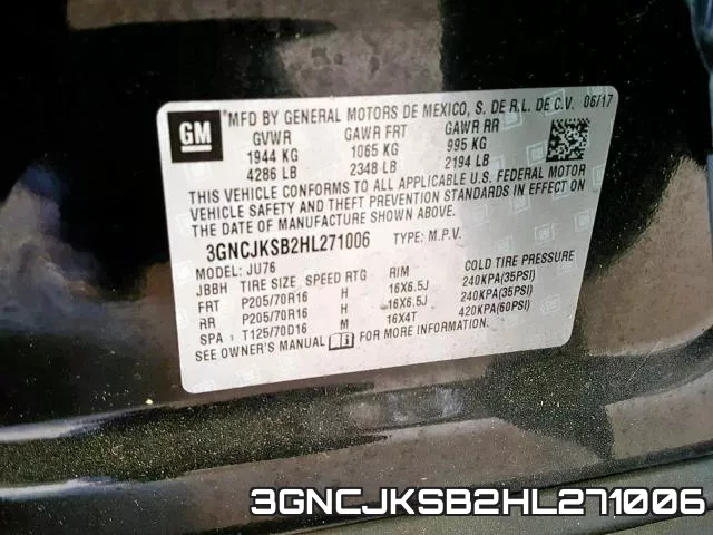 3GNCJKSB2HL271006 фото 2