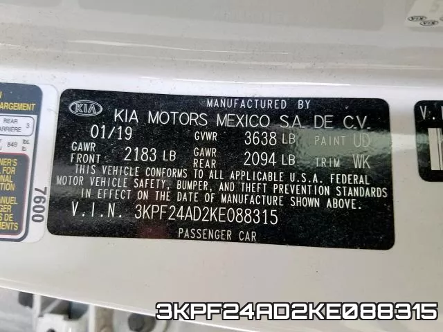 3KPF24AD2KE088315 фото 2
