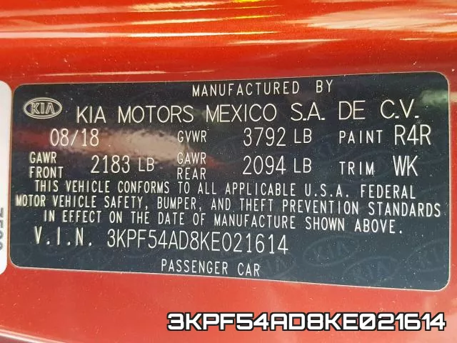 3KPF54AD8KE021614 фото 2
