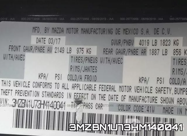 3MZBN1U73HM140041 фото 8