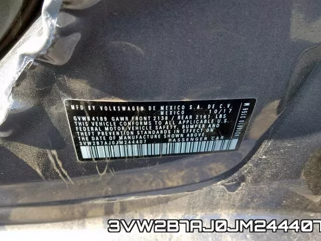 3VW2B7AJ0JM244407 фото 2
