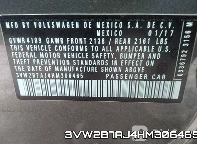 3VW2B7AJ4HM306465 фото 10