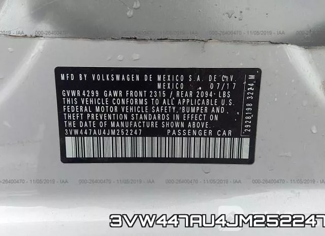 3VW447AU4JM252247 фото 10
