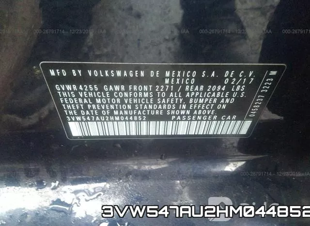 3VW547AU2HM044852 фото 10