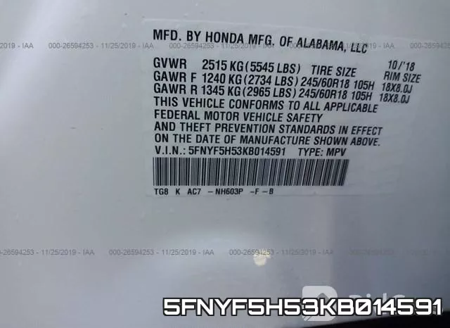 5FNYF5H53KB014591 фото 10