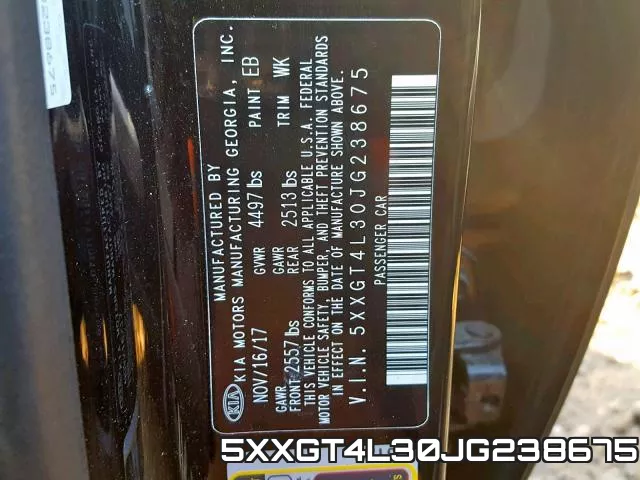 5XXGT4L30JG238675 фото 2