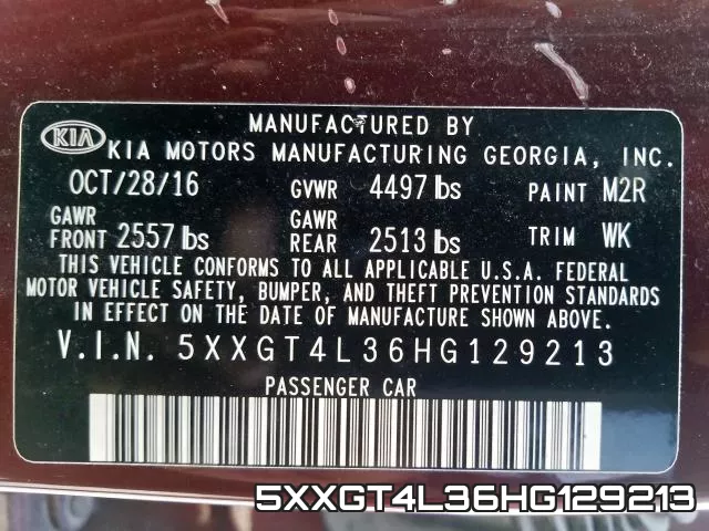 5XXGT4L36HG129213 фото 2