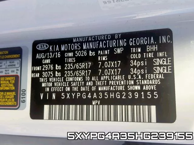 5XYPG4A35HG239155 фото 2