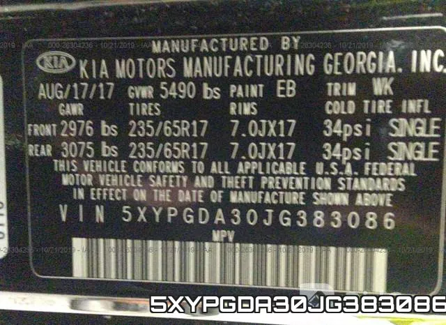 5XYPGDA30JG383086 фото 10