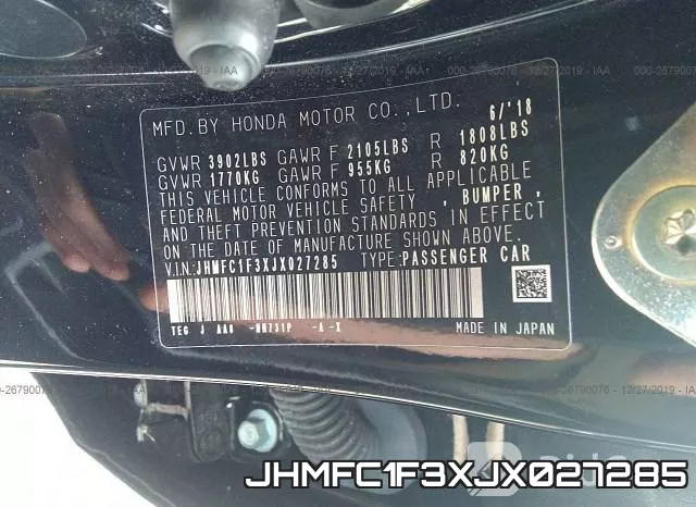 JHMFC1F3XJX027285 фото 10