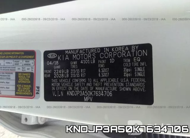 KNDJP3A50K7634706 фото 10