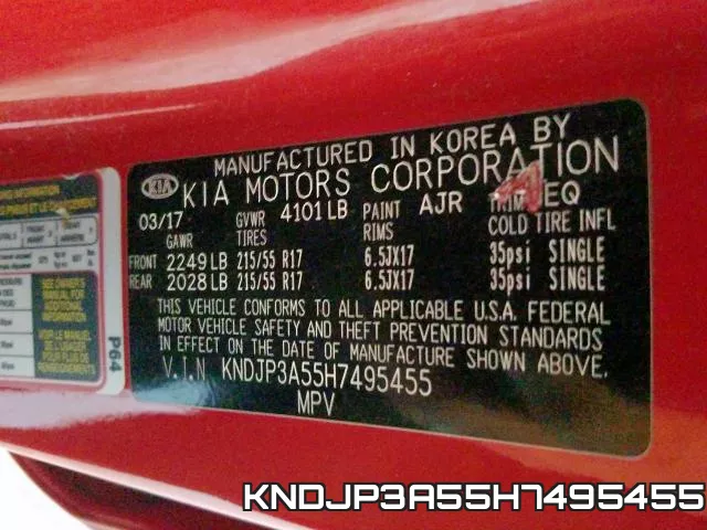 KNDJP3A55H7495455 фото 2