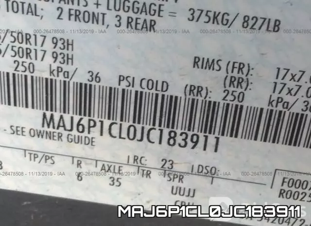 MAJ6P1CL0JC183911 фото 10