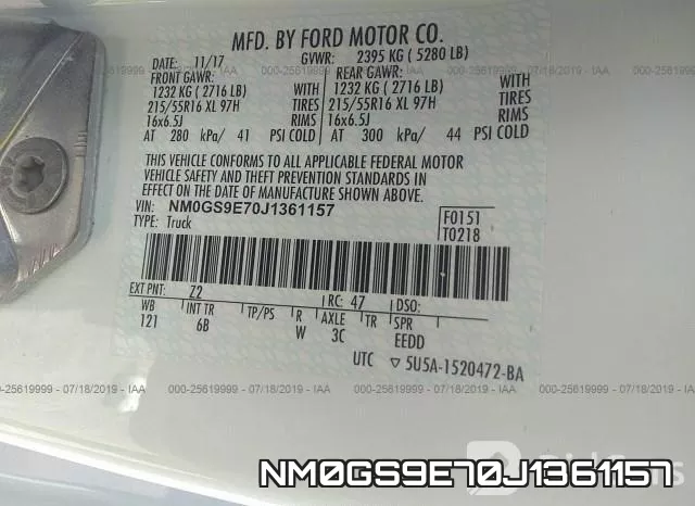 NM0GS9E70J1361157 фото 10