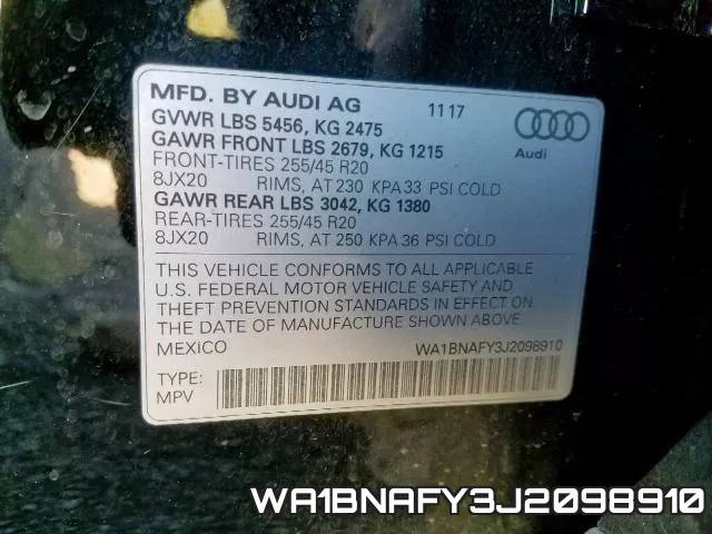 WA1BNAFY3J2098910 фото 2