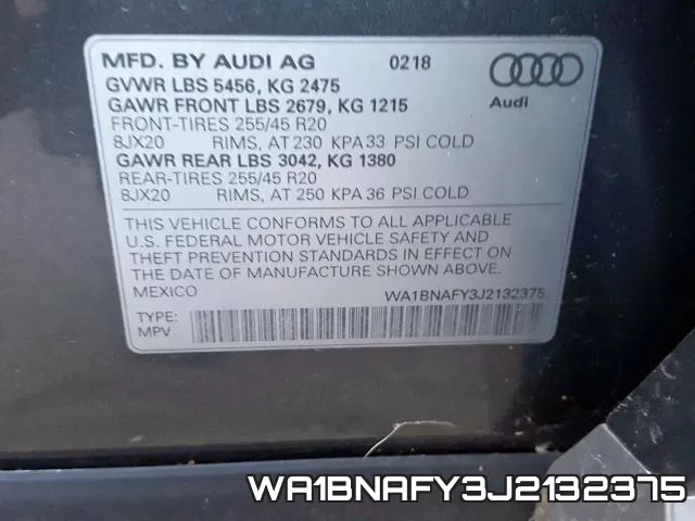 WA1BNAFY3J2132375 фото 2