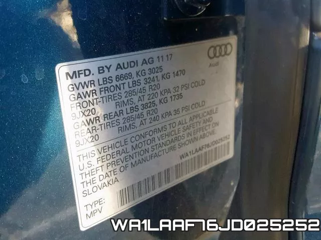 WA1LAAF76JD025252 фото 2
