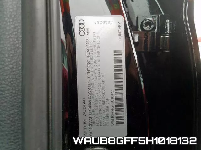 WAUB8GFF5H1018132 фото 2
