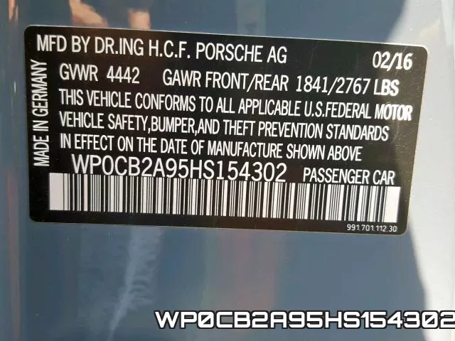 WP0CB2A95HS154302 фото 2