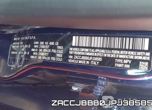 ZACCJBBB0JPJ38585 фото 7