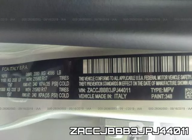 ZACCJBBB3JPJ44011 фото 8
