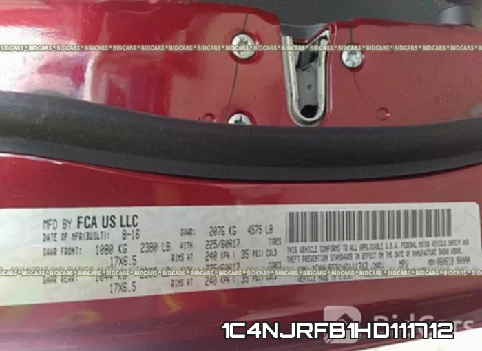 1C4NJRFB1HD111712 фото 10