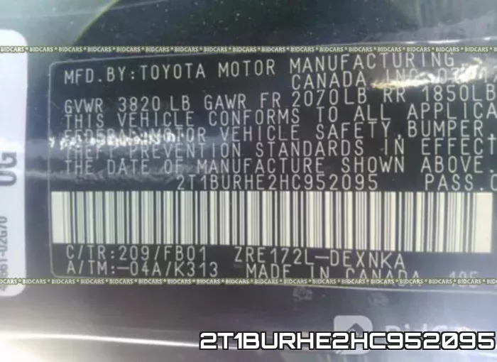 2T1BURHE2HC952095 фото 10
