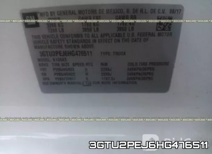 3GTU2PEJ6HG476511 фото 10