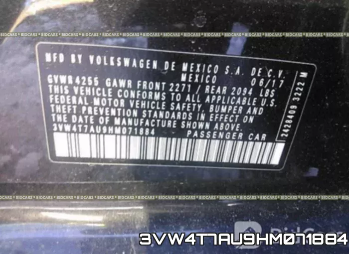 3VW4T7AU9HM071884 фото 10