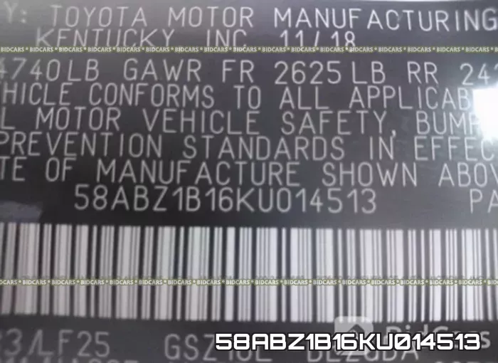58ABZ1B16KU014513 фото 10