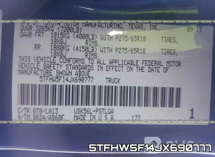 5TFHW5F14JX690777 фото 10