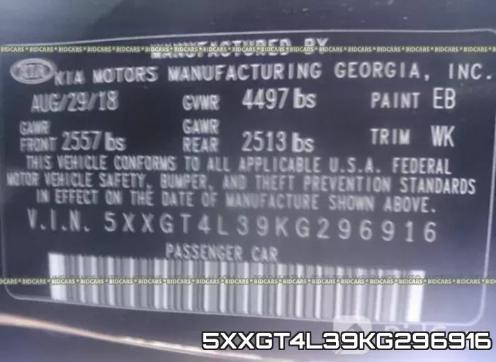 5XXGT4L39KG296916 фото 10