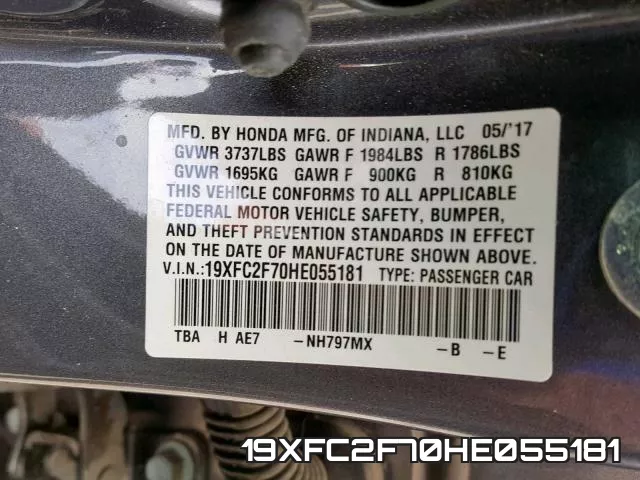 19XFC2F70HE055181 фото 2