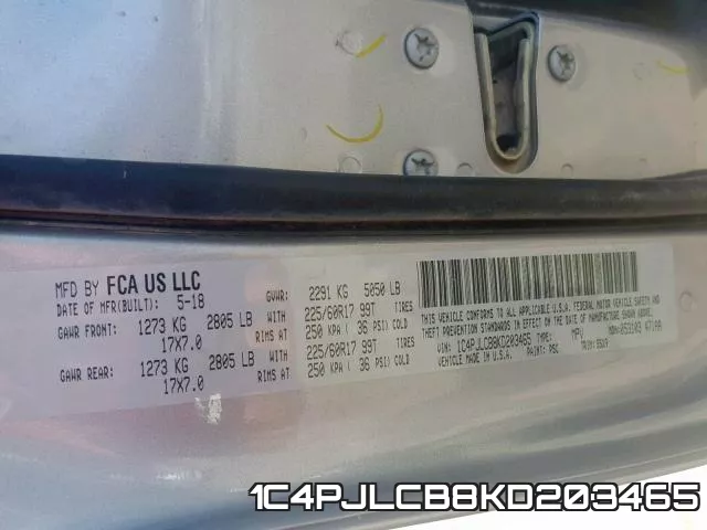 1C4PJLCB8KD203465 фото 2