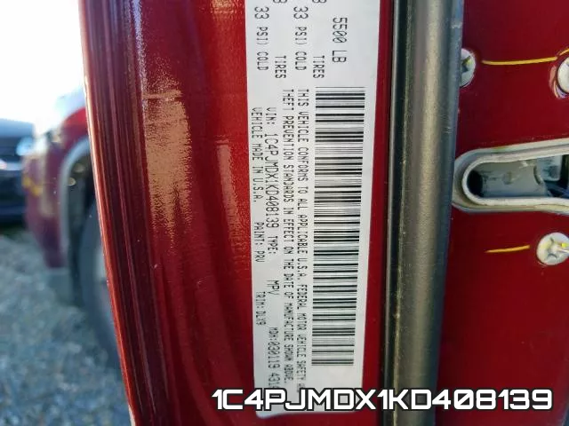1C4PJMDX1KD408139 фото 2