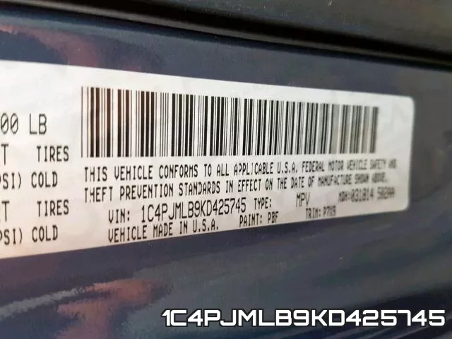 1C4PJMLB9KD425745 фото 2
