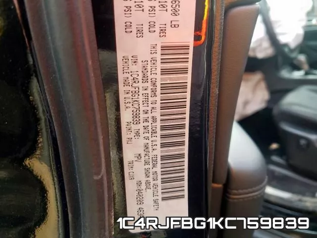 1C4RJFBG1KC759839 фото 2