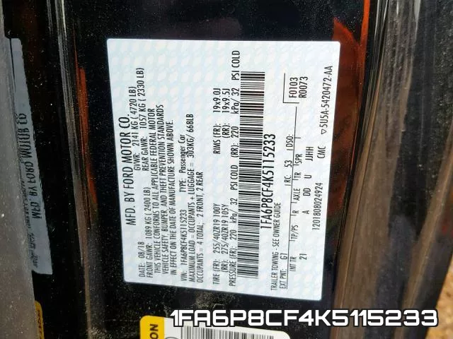 1FA6P8CF4K5115233 фото 2