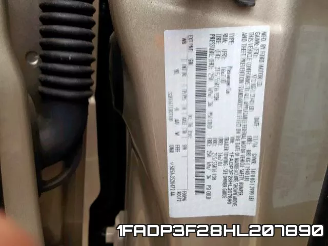 1FADP3F28HL207890 фото 2