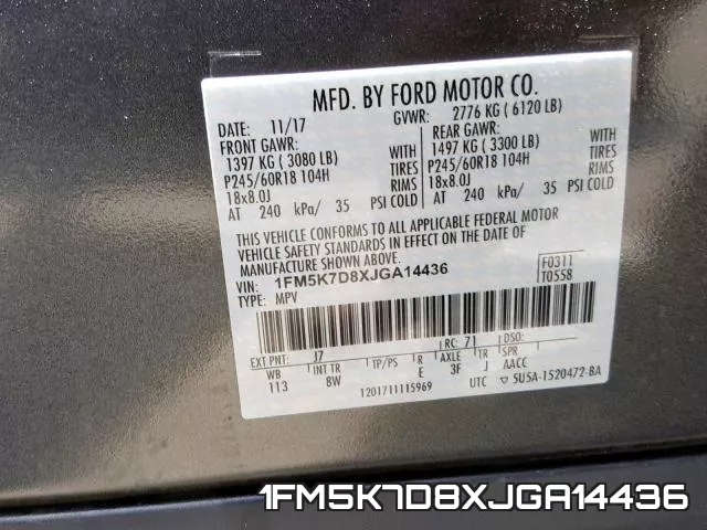 1FM5K7D8XJGA14436 фото 2