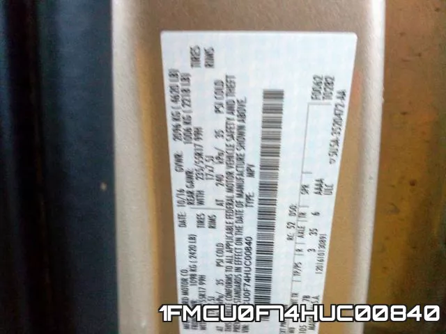 1FMCU0F74HUC00840 фото 2
