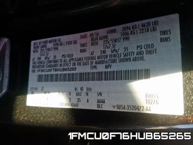 1FMCU0F76HUB65265 фото 2