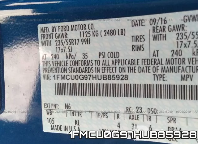 1FMCU0G97HUB85928 фото 9