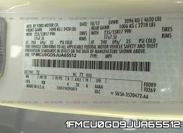 1FMCU0GD9JUA65512 фото 10