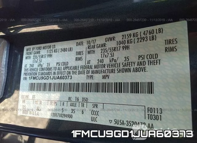 1FMCU9GD1JUA60373 фото 10