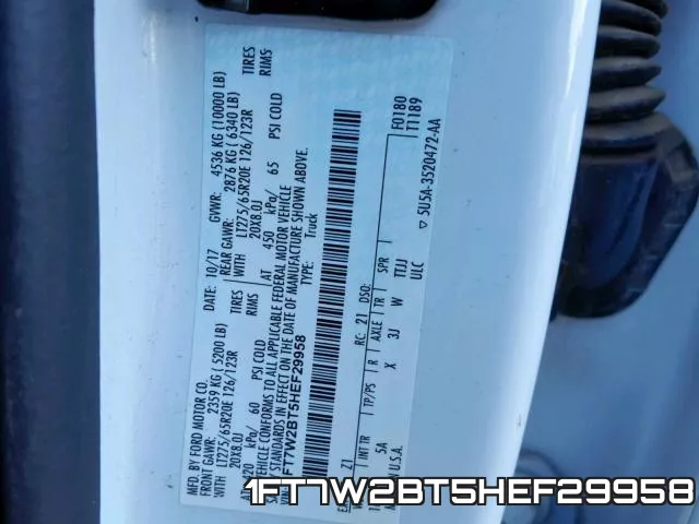1FT7W2BT5HEF29958 фото 2